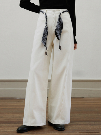 Ženske džins hlače s visokim strukom, širokim ravnim krojem, materijal 95%+ pamuk s poliesterom, uobičajena debljina, korejski stil, jesen 2025