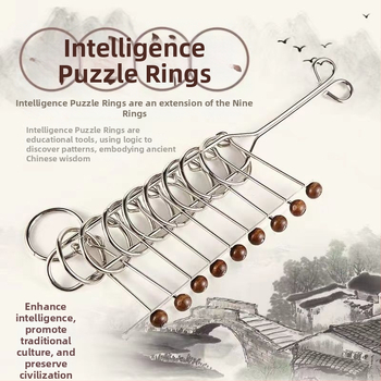 Kongming Lock – puzzle s devet prstenova, 1 set, za uzrast 14+, Yihaoya brend
