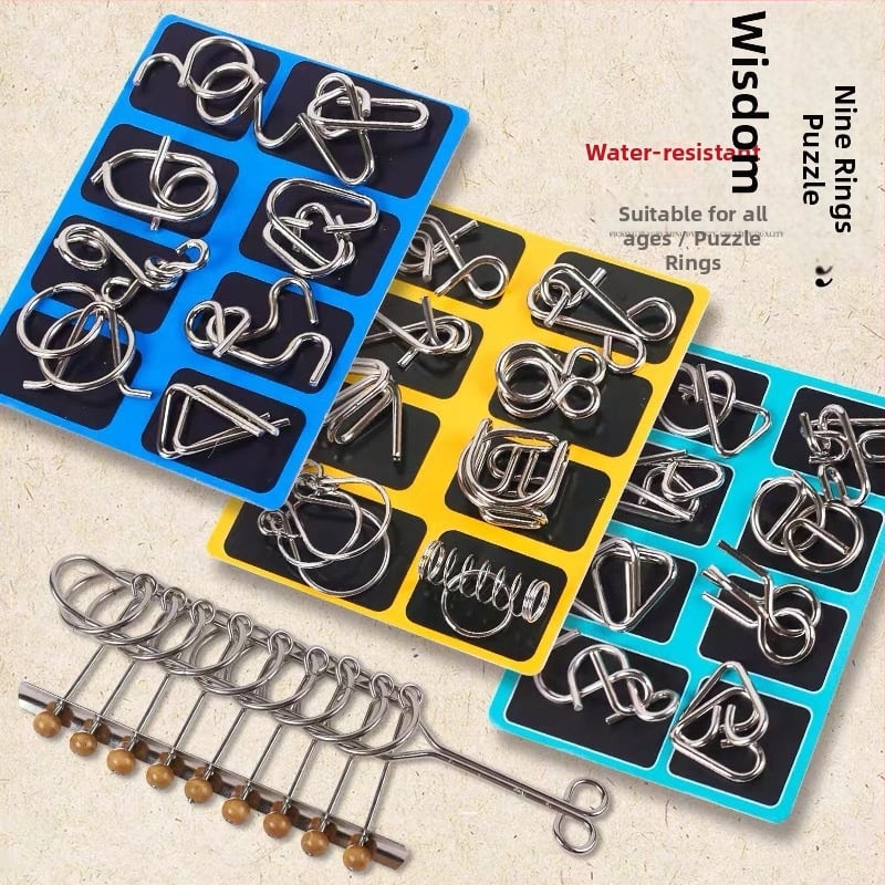 Kongming Lock – puzzle s devet prstenova, 1 set, za uzrast 14+, Yihaoya brend