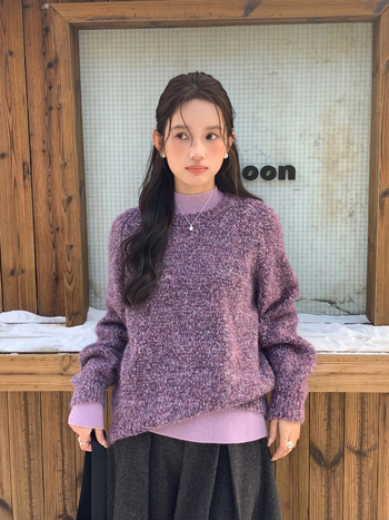 Πουλόβερ με κουκούλα από συνθετικό μαλλί — στρογγυλός λαιμός, μακριά μανίκια, μεσαίο πάχος, Χειμώνας 2025, Κορεατικό casual στυλ