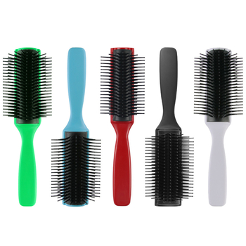 Hajformázó fésű göndör hajra, kilencsoros, ABS műanyag, antistatikus, masszázs