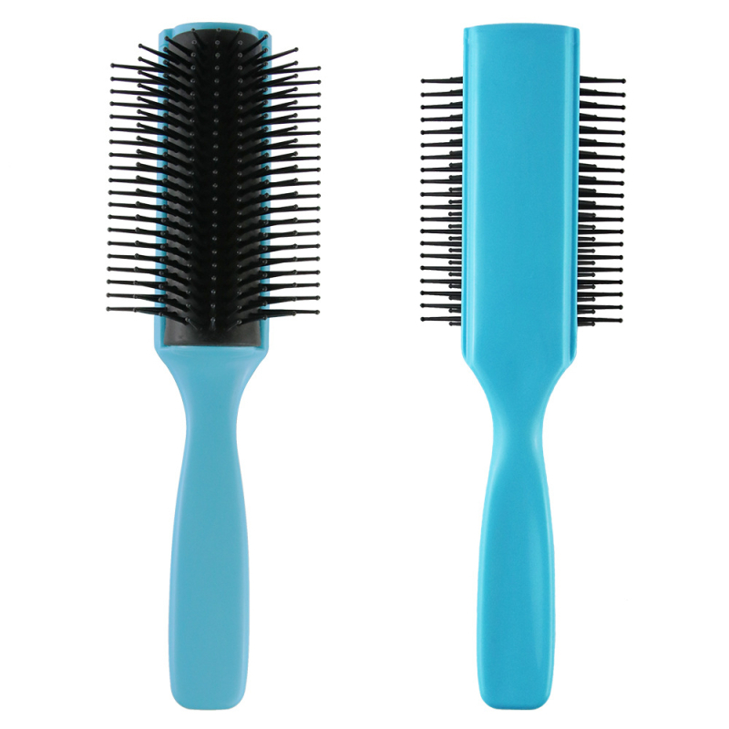 Hajformázó fésű göndör hajra, kilencsoros, ABS műanyag, antistatikus, masszázs