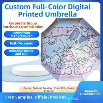 Διαφημιστική ομπρέλα με εκτύπωση λογότυπου • προσαρμοζόμενος σχεδιασμός • σκελετός από σίδηρο με 8 ραβδία • ύφασμα 190T με βινύλιο • χειροκίνητο άνοιγμα/κλείσιμο