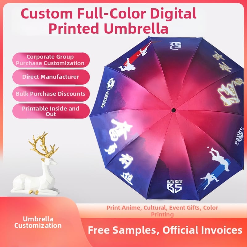 Διαφημιστική ομπρέλα με εκτύπωση λογότυπου • προσαρμοζόμενος σχεδιασμός • σκελετός από σίδηρο με 8 ραβδία • ύφασμα 190T με βινύλιο • χειροκίνητο άνοιγμα/κλείσιμο