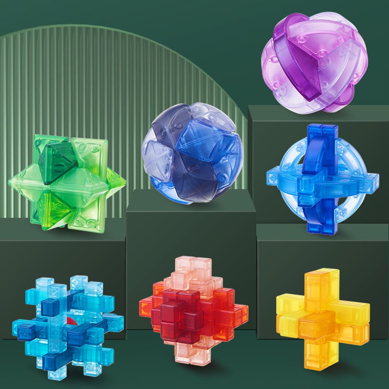 Kongming Lock/Luban Lock puzzle kuglica – Edukativna igra, plastika, 154 specifikacija, pakiranje u kutiji, OEM logotip