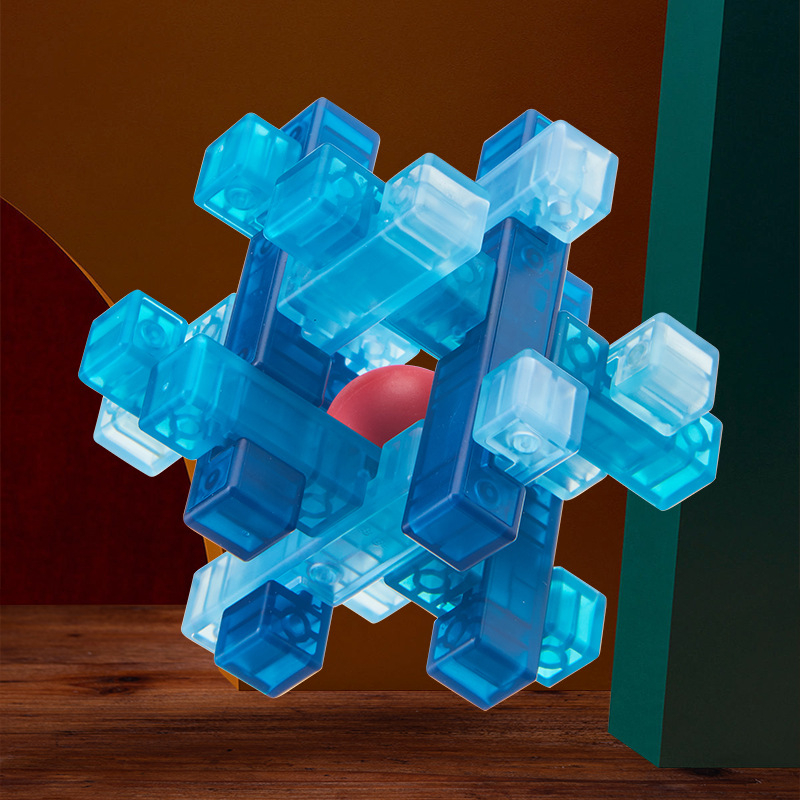 Kongming Lock/Luban Lock puzzle kuglica – Edukativna igra, plastika, 154 specifikacija, pakiranje u kutiji, OEM logotip