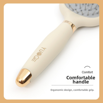 Dámsky hrebeň s vzduchovou vankúšou na masáž pokožky hlavy, kruhový tvar, veľký plochý hrebeň na dlhé vlasy a kučeravé vlasy