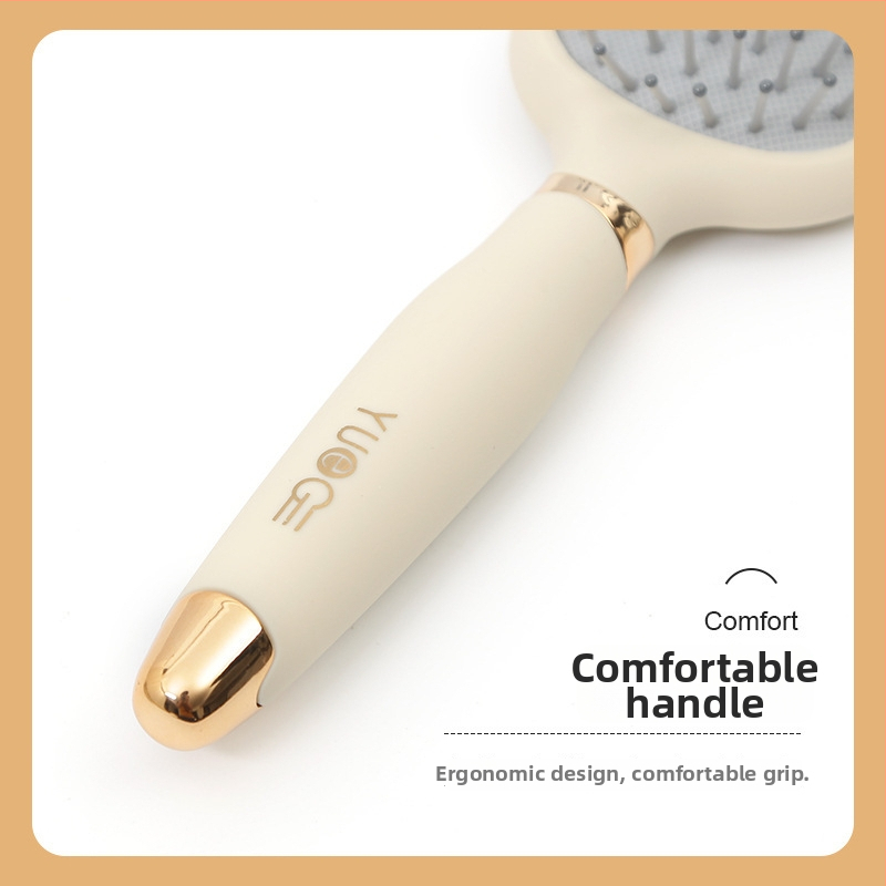 Dámsky hrebeň s vzduchovou vankúšou na masáž pokožky hlavy, kruhový tvar, veľký plochý hrebeň na dlhé vlasy a kučeravé vlasy