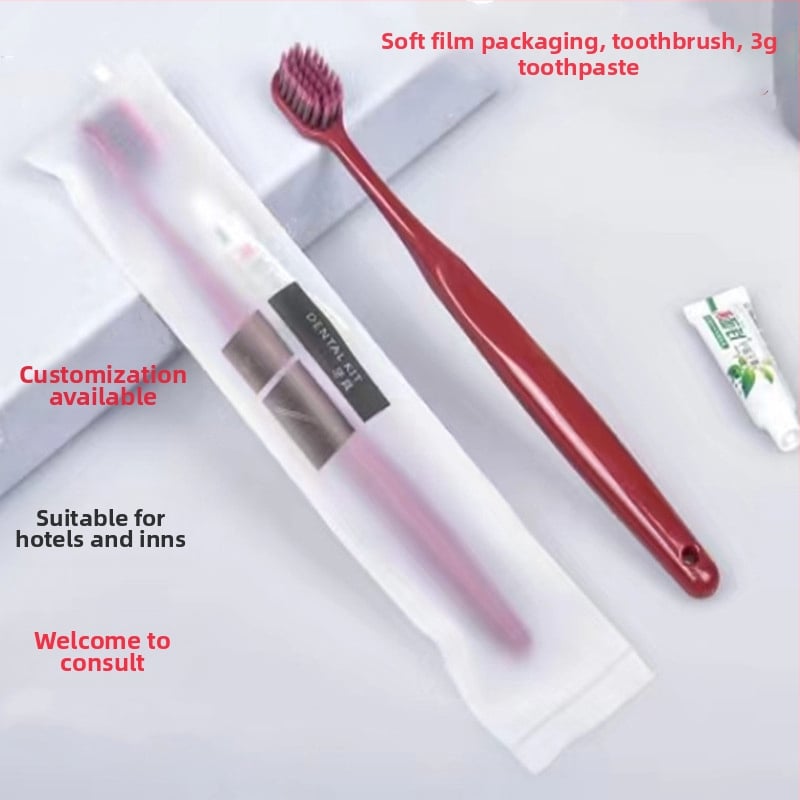 Еднократна четка за зъби с широка глава за възрастни, разградима, с печат на лого, персонализирано обработване