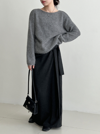 Aunt Luxi Suknja ravnog kroja s visokim pojasom i remenom, duga, jednobojna pamuk-sintetska mješavina, 80-90% poliester, jesen 2025