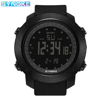 SYNOKE digitalni sportski sat za muškarce – vojni stil, 40 mm brojčanik, elektronički pokret S0018, vodootporan do 50 m, luminescencijski prikaz