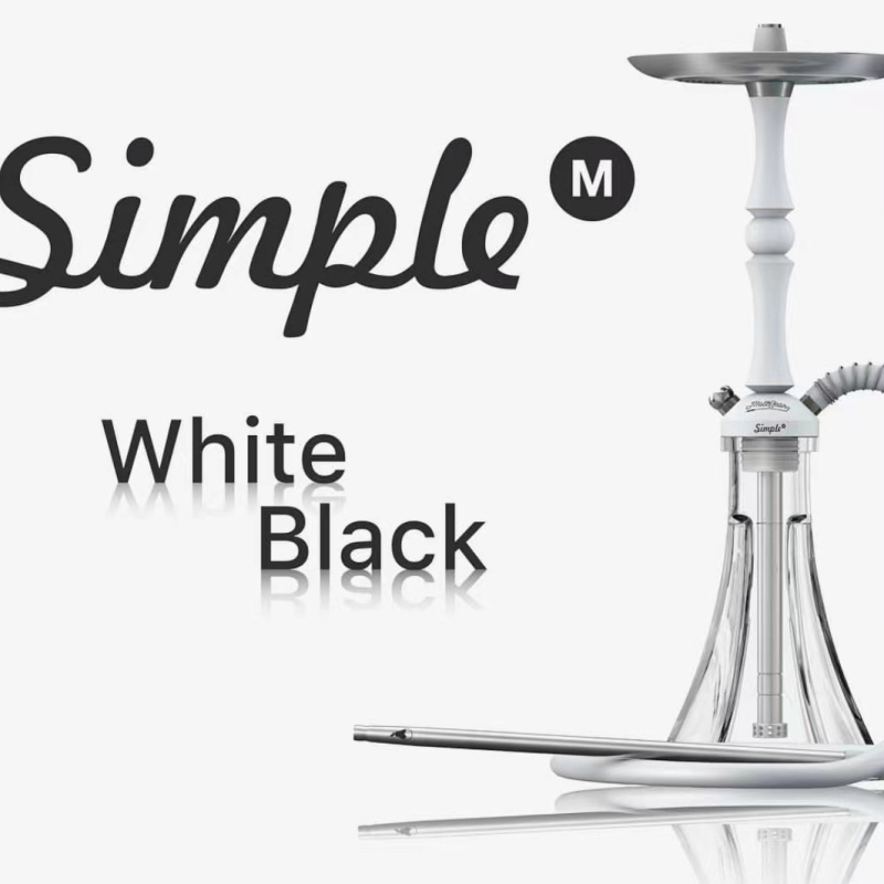 Hookah kiegészítő rozsdamentes acélból, egycsöves rendszer, szilikon tömlő és üvegtartály, a Hemu smoking accessories márkától