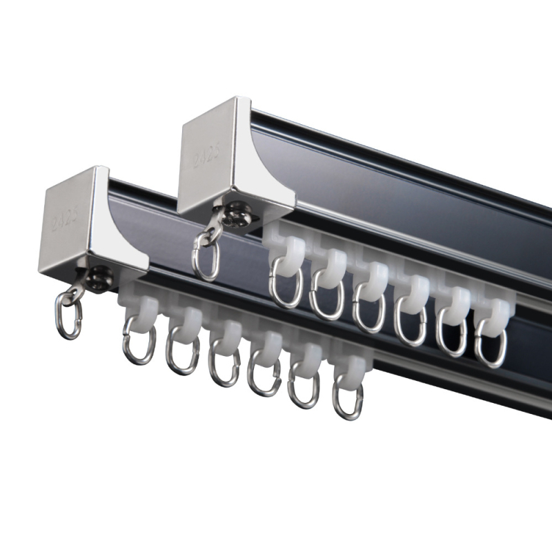 Függönycsínes sínrendszer - alumínium ötvözet, csendes működés, felületkezelés elektroforézissel, modern egyenes sín, alkalmas sarokablakokhoz és erkélyekhez