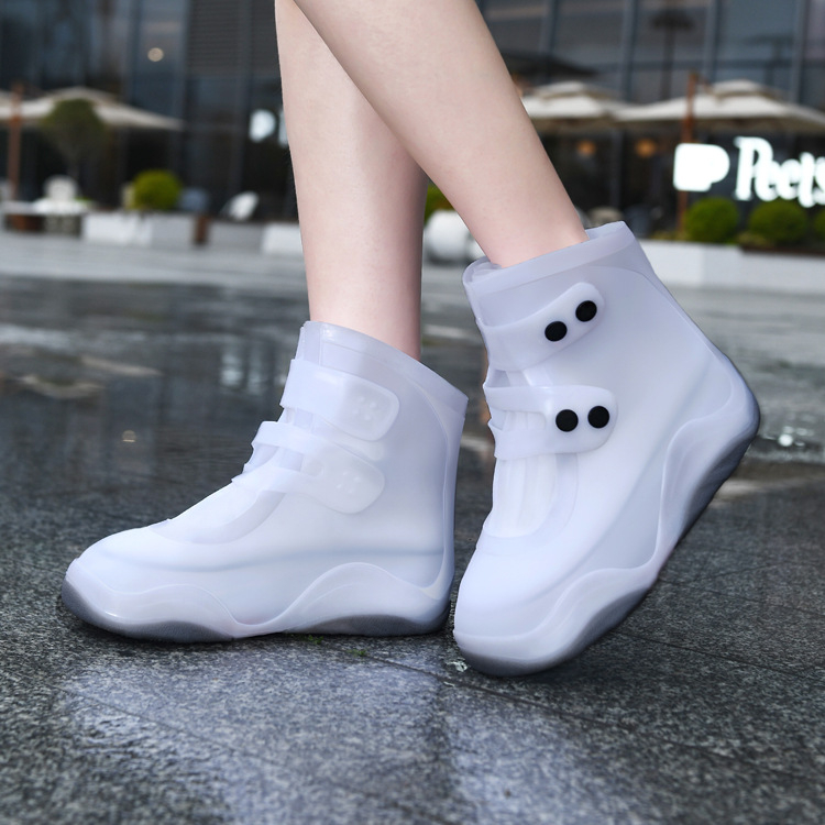 Αδιάβροχα κάλυμματα παπουτσιών με παχυσμένο διπλό πέλμα — καουτσούκ/TPU, ανθεκτικά στη φθορά, με εκτυπωμένο λογότυπο