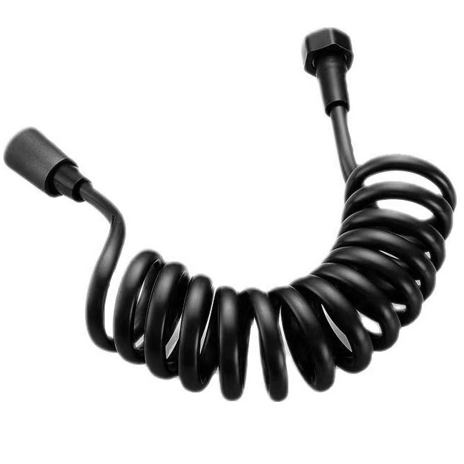 Fürdőszobai telefoncső visszahúzható rugós tömlővel, PU + rozsdamentes acél, modern stílus