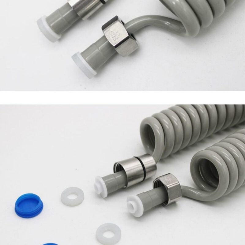 Fürdőszobai telefoncső visszahúzható rugós tömlővel, PU + rozsdamentes acél, modern stílus