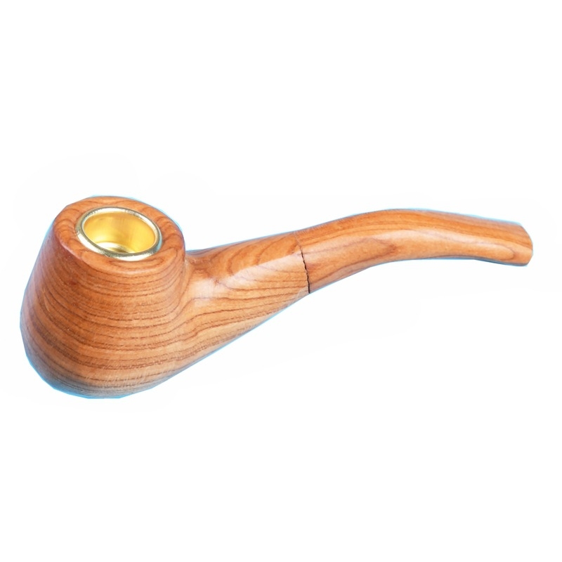 Tömörfából készült pipa – hordozható, görbe kialakítású, kézzel polírozott, újrahasználható, ajándék lehet (születésnap, ünnep, évforduló), doboz 300 darab