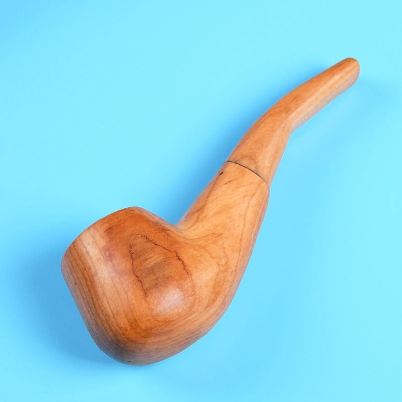 Tömörfából készült pipa – hordozható, görbe kialakítású, kézzel polírozott, újrahasználható, ajándék lehet (születésnap, ünnep, évforduló), doboz 300 darab