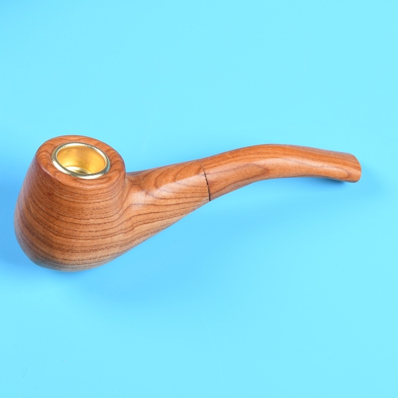 Tömörfából készült pipa – hordozható, görbe kialakítású, kézzel polírozott, újrahasználható, ajándék lehet (születésnap, ünnep, évforduló), doboz 300 darab
