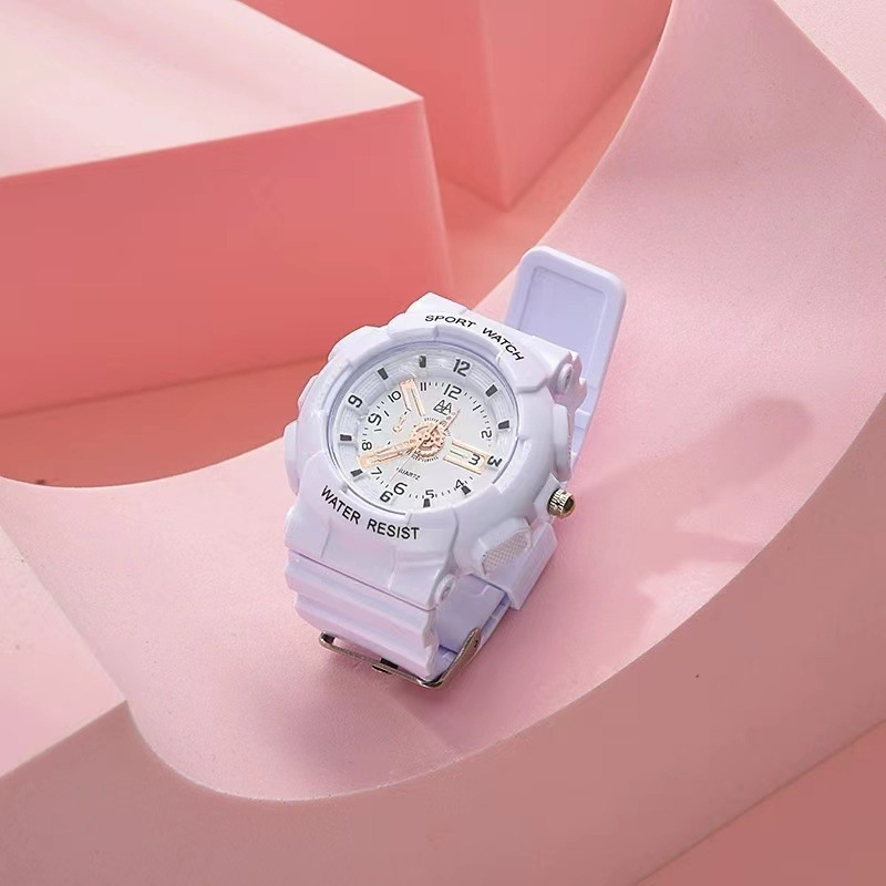 Independent sportos elektronikus óra analóg mutató kijelzővel, kvarc mechanizmus modell 377, szilikon szíj, műanyag tokozás