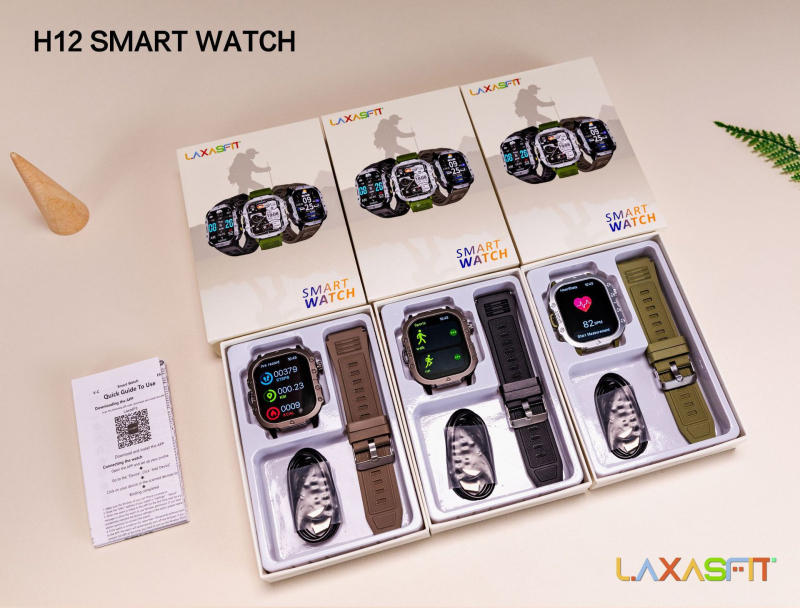 H12 okosóra szívritmus-ellenőrzéssel, vér oxigéntartalom méréssel, alvásfigyeléssel, Bluetooth-hívásokkal és lépésszámlálóval