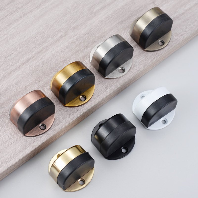 Ajtóstop fúrás nélküli, Turtle Top modell, rozsdamentes acél, polírozott felület, padlóra szerelhető, modern stílus