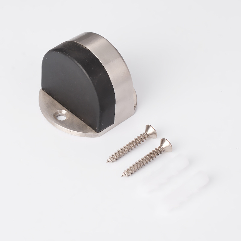 Ajtóstop fúrás nélküli, Turtle Top modell, rozsdamentes acél, polírozott felület, padlóra szerelhető, modern stílus