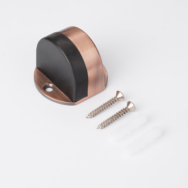 Ajtóstop fúrás nélküli, Turtle Top modell, rozsdamentes acél, polírozott felület, padlóra szerelhető, modern stílus