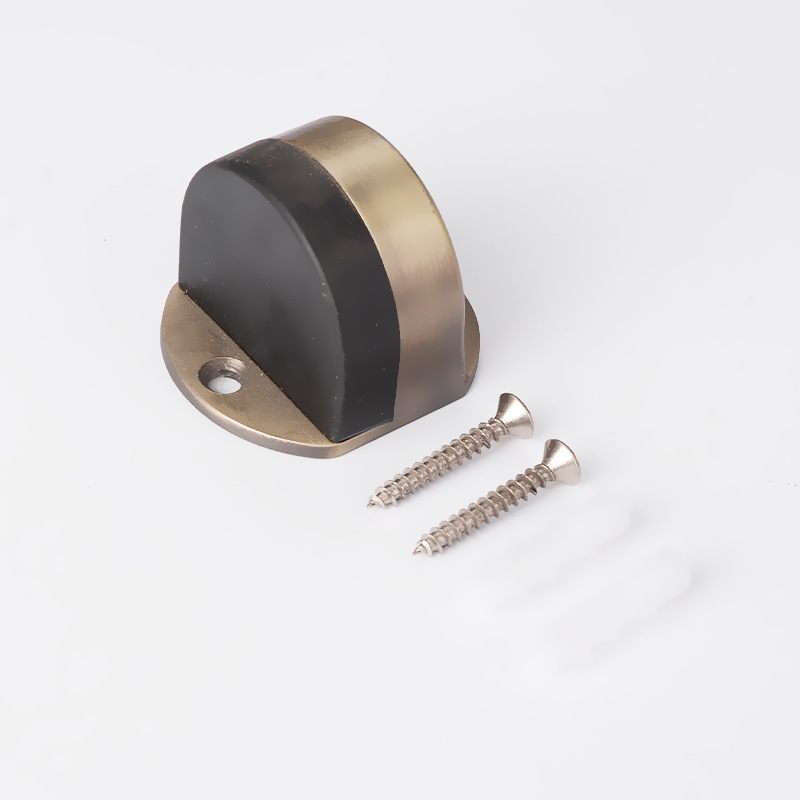 Ajtóstop fúrás nélküli, Turtle Top modell, rozsdamentes acél, polírozott felület, padlóra szerelhető, modern stílus