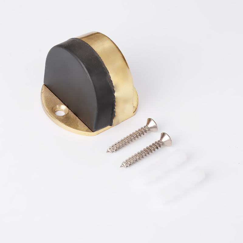 Ajtóstop fúrás nélküli, Turtle Top modell, rozsdamentes acél, polírozott felület, padlóra szerelhető, modern stílus