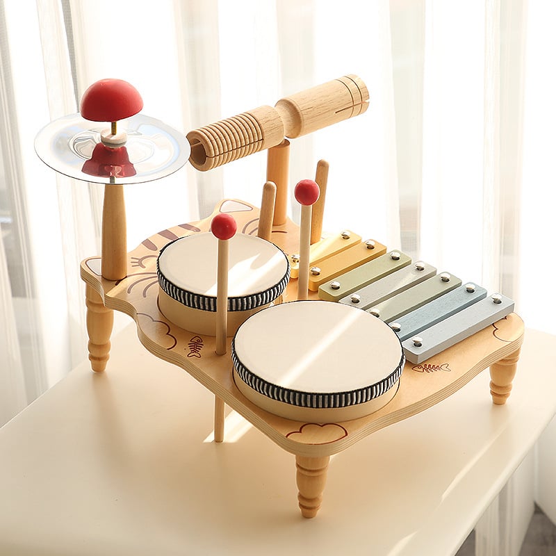 Drveni Orff-ov udarni instrument za djecu 0–3 godine — višefunkcionalni udarni instrument, potiče razvoj uma, koordinaciju ruka-oko i sluh