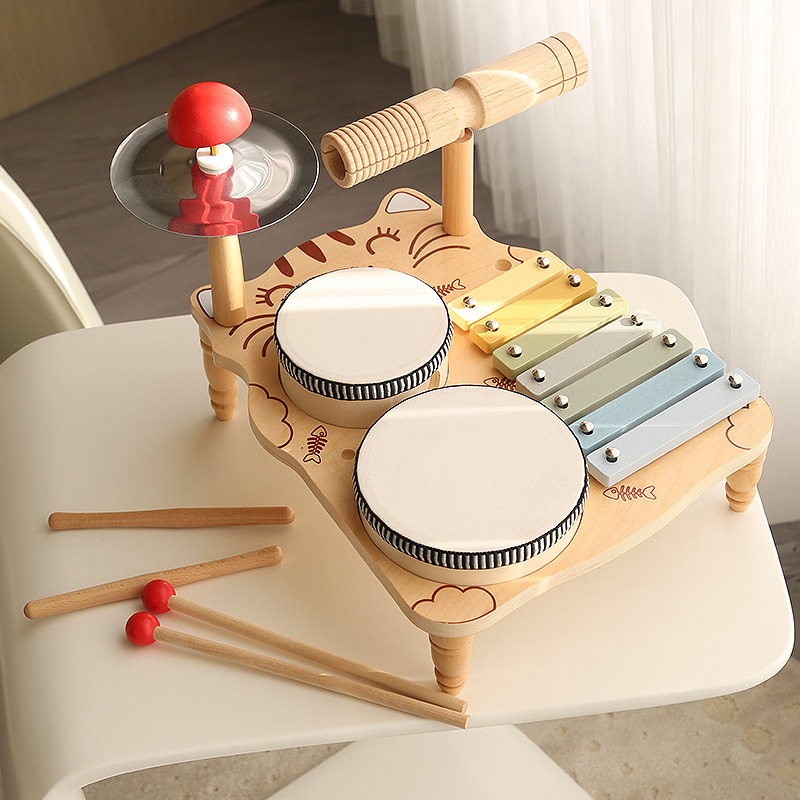 Drveni Orff-ov udarni instrument za djecu 0–3 godine — višefunkcionalni udarni instrument, potiče razvoj uma, koordinaciju ruka-oko i sluh