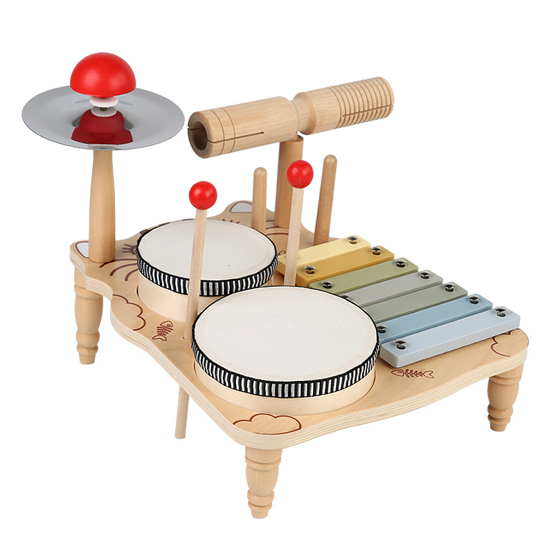 Drveni Orff-ov udarni instrument za djecu 0–3 godine — višefunkcionalni udarni instrument, potiče razvoj uma, koordinaciju ruka-oko i sluh