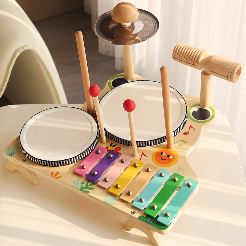 Drveni Orff-ov udarni instrument za djecu 0–3 godine — višefunkcionalni udarni instrument, potiče razvoj uma, koordinaciju ruka-oko i sluh