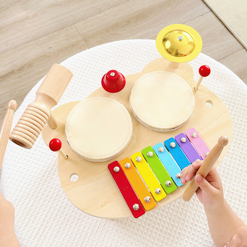 Drveni Orff-ov udarni instrument za djecu 0–3 godine — višefunkcionalni udarni instrument, potiče razvoj uma, koordinaciju ruka-oko i sluh