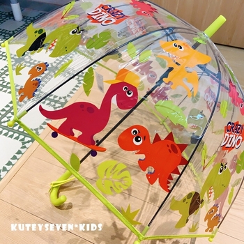 Gyerekeknek készült átlátszó mesefigurás esernyő - automatikus nyitás, hosszú nyél, vasvázas 8 merevítőív, 170T műanyag vászon