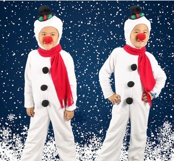 Karácsonyi hóember jelmez gyerekeknek – uniszex cosplay ruházat, 95% poliészter, 8+ éveseknek, 12–14 öltés 3 cm-en