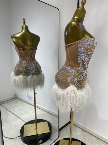 Pánt nélküli mesh ruhadarab kövekkel és bojtokkal – női SWTAO, 2025 ősz, korosztály 25–29, Sexy Hot Girl stílus