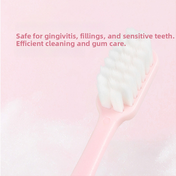 Ručná zubná kefka pre dospelých s mäkkými vláknami, macaron štýlová cestovná krabička, model S002, jednotlivo balená