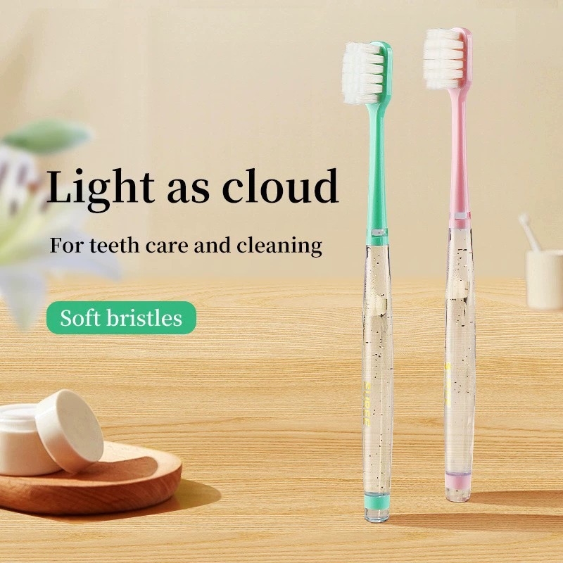 Ručná zubná kefka pre dospelých s mäkkými vláknami, macaron štýlová cestovná krabička, model S002, jednotlivo balená