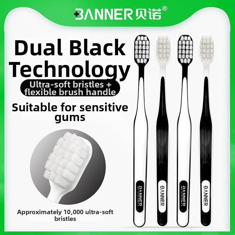 Ručná zubná kefka pre dospelých s mäkkými vláknami, macaron štýlová cestovná krabička, model S002, jednotlivo balená