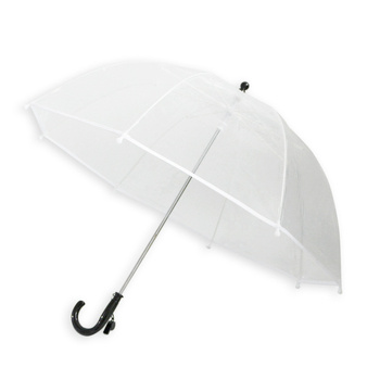 Διαφανής παιδική ομπρέλα με μακριά λαβή, πλαστικό κάλυμμα, 8 ακτίνες, ατσάλινος άξονας
