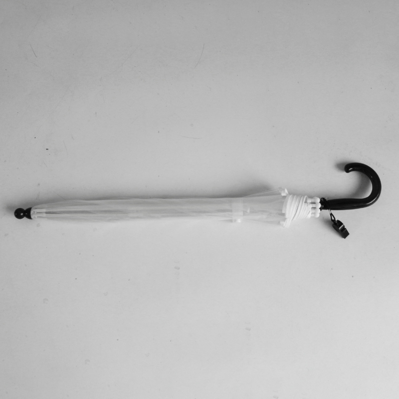 Διαφανής παιδική ομπρέλα με μακριά λαβή, πλαστικό κάλυμμα, 8 ακτίνες, ατσάλινος άξονας