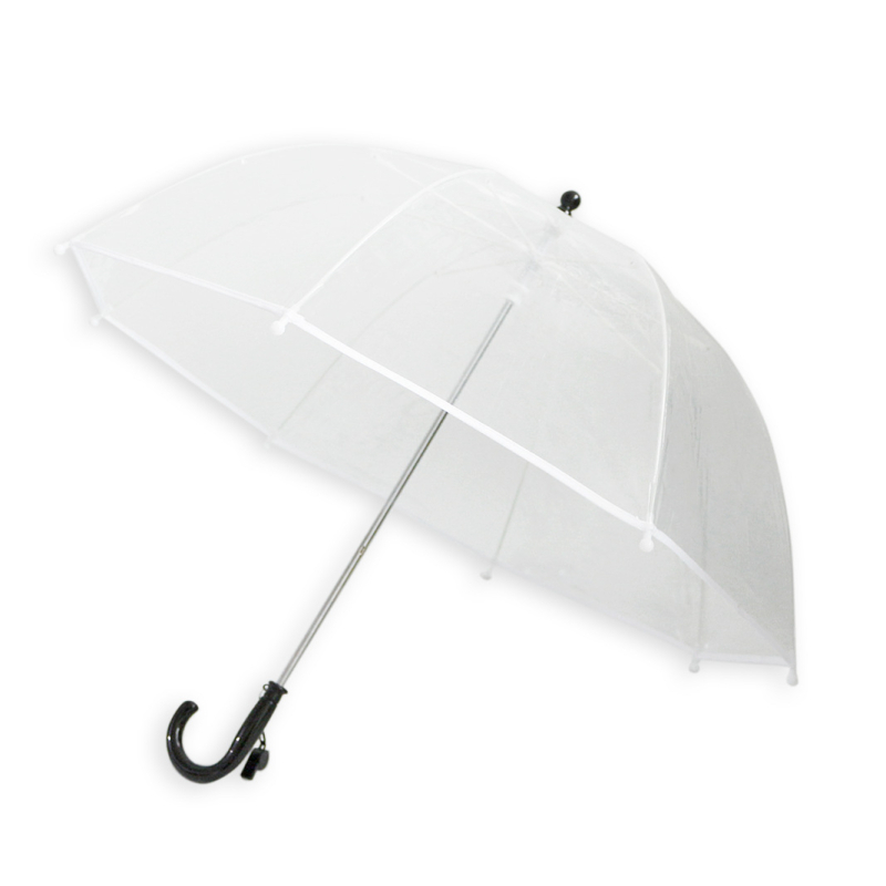 Διαφανής παιδική ομπρέλα με μακριά λαβή, πλαστικό κάλυμμα, 8 ακτίνες, ατσάλινος άξονας