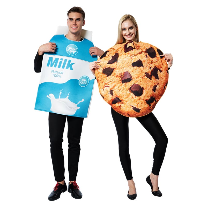 Halloween kostim za parove: set s temom mlijeko-keksi za scensku izvedbu (Unisex, 80% poliester, smjesa sintetičkih vlakana)