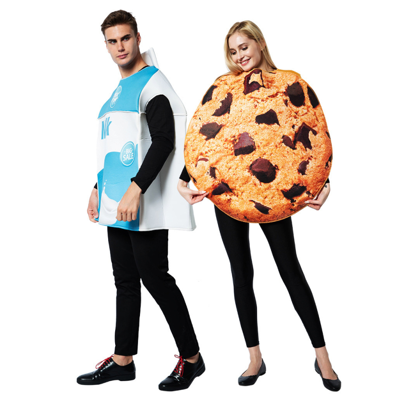 Halloween kostim za parove: set s temom mlijeko-keksi za scensku izvedbu (Unisex, 80% poliester, smjesa sintetičkih vlakana)