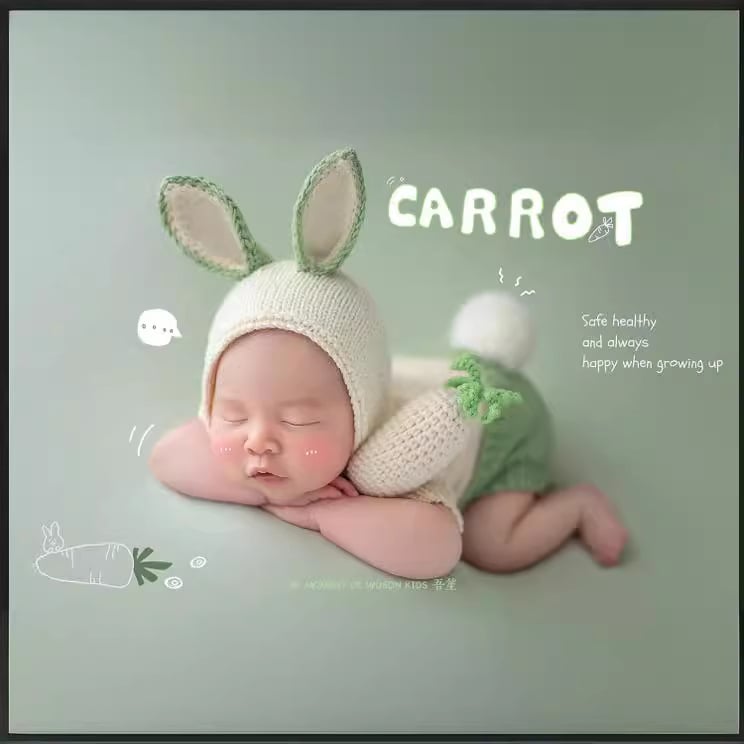 Unisex újszülött fotózási pulóver készlet — kézzel készített, 90% akril anyag