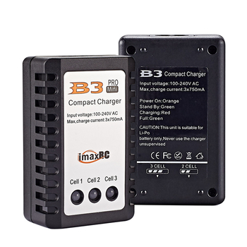B3 kiegyensúlyozott töltő 2S/3S Li-ion/LiPo akkukhoz modelrepülőkhöz és RC autókhoz, bemenet 100–240V, kimenet 3×750 mA, B3 sorozat