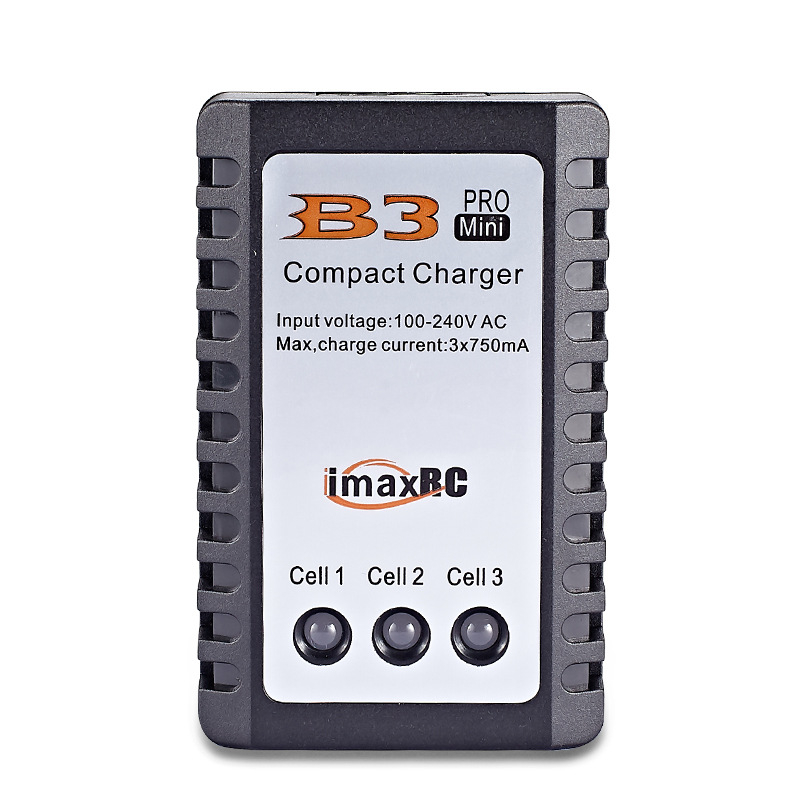 B3 kiegyensúlyozott töltő 2S/3S Li-ion/LiPo akkukhoz modelrepülőkhöz és RC autókhoz, bemenet 100–240V, kimenet 3×750 mA, B3 sorozat