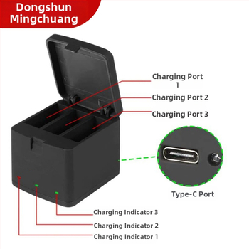 GoPro Hero trojkanálové nabíjacie a skladovacie puzdro na batérie, model AHDBT-901, Type-C rozhranie, Neutral značka